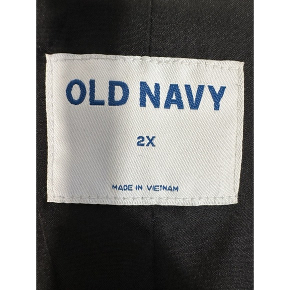 Old Navy Blazer Womens 2X Black Jacket Linen Blend Double Breasted Minimalist - Picture 4 of 11